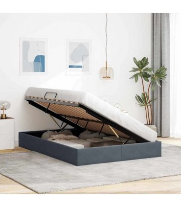 vidaXL Storage Bed Dark Grey 153 x 203 cm Velvet