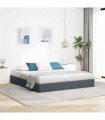vidaXL Storage Bed Dark Grey 193 x 203 cm Velvet