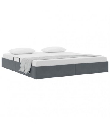 vidaXL Storage Bed Dark Grey 183 x 213 cm Velvet