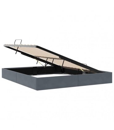 vidaXL Storage Bed Dark Grey 183 x 213 cm Velvet