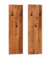 vidaXL Wall-mounted Coat Racks 2 pcs 36x3x110 cm Solid Acacia Wood