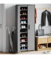 vidaXL Shoe Cabinet Grey 60x30x166 cm Fabric