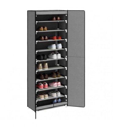 vidaXL Shoe Cabinet Grey 60x30x166 cm Fabric