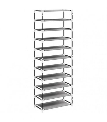 vidaXL Shoe Cabinet Grey 60x30x166 cm Fabric
