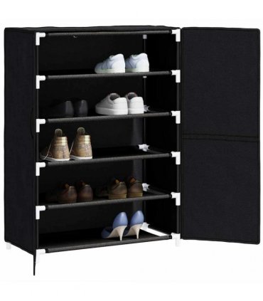 vidaXL Shoe Cabinet Black 60x28x90 cm Fabric