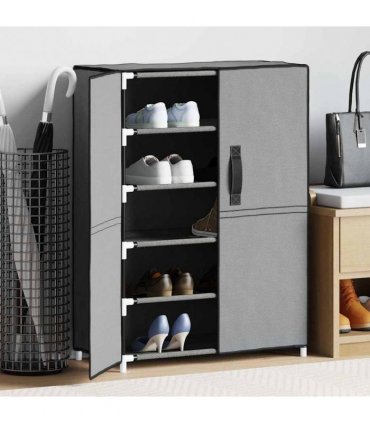 vidaXL Shoe Cabinet Grey 60x28x90 cm Fabric