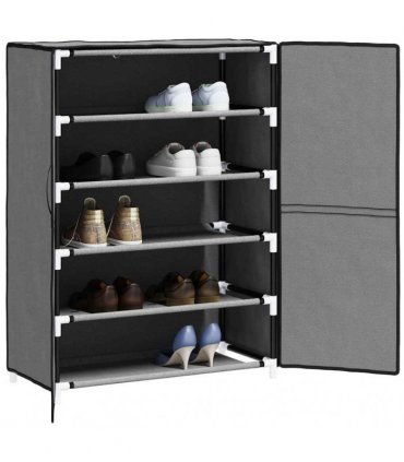 vidaXL Shoe Cabinet Grey 60x28x90 cm Fabric