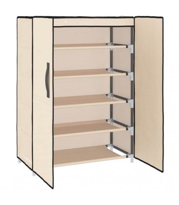 vidaXL Shoe Cabinet Cream 60x28x90 cm Fabric