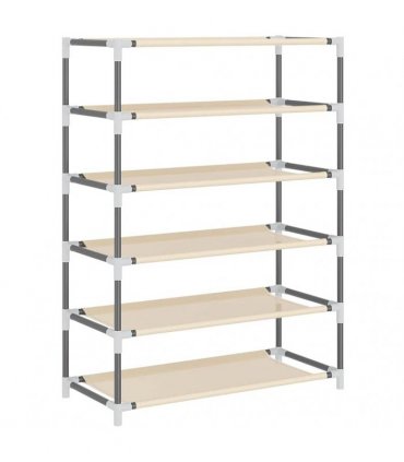 vidaXL Shoe Cabinet Cream 60x28x90 cm Fabric