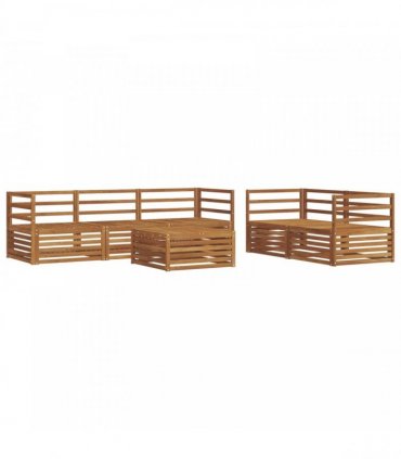 vidaXL Outdoor Sofa Set 6 pcs 5-Seaters Natural Solid Acacia Wood