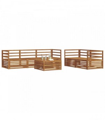 vidaXL Outdoor Sofa Set 6 pcs 5-Seaters Natural Solid Acacia Wood