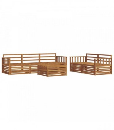 vidaXL Outdoor Sofa Set 6 pcs 5-Seaters Natural Solid Acacia Wood