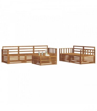 vidaXL Outdoor Sofa Set 6 pcs 5-Seaters Natural Solid Acacia Wood
