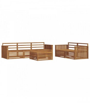 vidaXL Outdoor Sofa Set 6 pcs 5-Seaters Natural Solid Acacia Wood