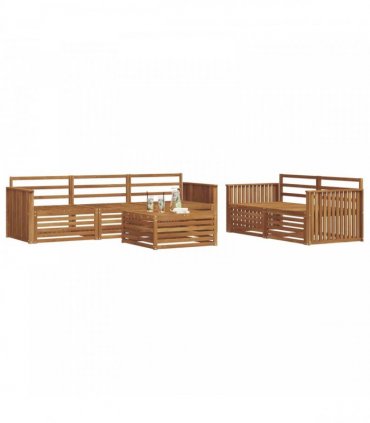 vidaXL Outdoor Sofa Set 6 pcs 5-Seaters Natural Solid Acacia Wood