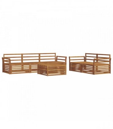 vidaXL Outdoor Sofa Set 6 pcs 5-Seaters Natural Solid Acacia Wood