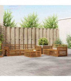 vidaXL Outdoor Sofa Set 6 pcs 5-Seaters Natural Solid Acacia Wood