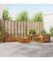 vidaXL Outdoor Sofa Set 6 pcs 5-Seaters Natural Solid Acacia Wood