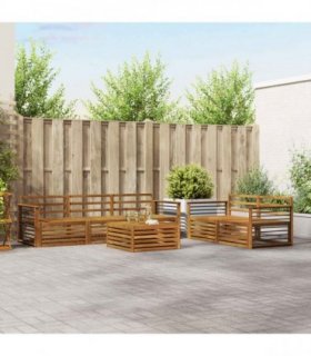 vidaXL Outdoor Sofa Set 6 pcs 5-Seaters Natural Solid Acacia Wood