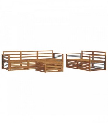 vidaXL Outdoor Sofa Set 6 pcs 5-Seaters Natural Solid Acacia Wood