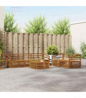 vidaXL Outdoor Sofa Set 6 pcs 5-Seaters Natural Solid Acacia Wood