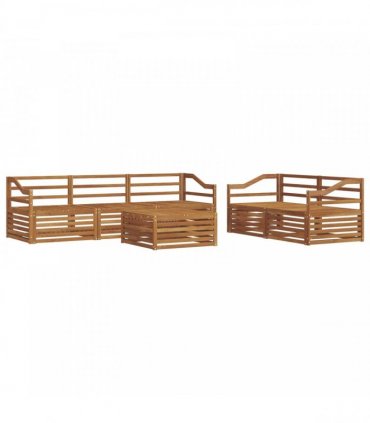 vidaXL Outdoor Sofa Set 6 pcs 5-Seaters Natural Solid Acacia Wood