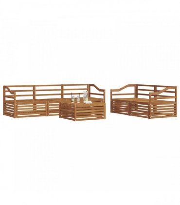 vidaXL Outdoor Sofa Set 6 pcs 5-Seaters Natural Solid Acacia Wood