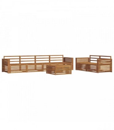 vidaXL Outdoor Sofa Set 7 pcs 6-Seaters Natural Solid Acacia Wood
