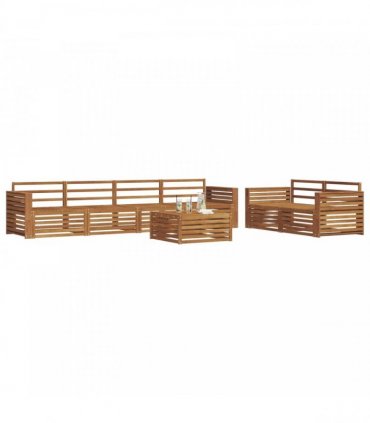 vidaXL Outdoor Sofa Set 7 pcs 6-Seaters Natural Solid Acacia Wood