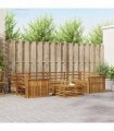 vidaXL Outdoor Sofa Set 7 pcs 6-Seaters Natural Solid Acacia Wood