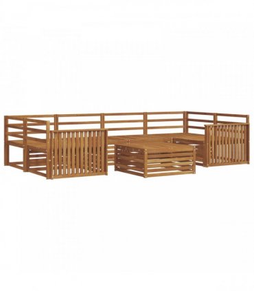 vidaXL Outdoor Sofa Set 7 pcs 6-Seaters Natural Solid Acacia Wood