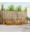 vidaXL Outdoor Sofa Set 7 pcs 6-Seaters Natural Solid Acacia Wood