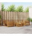 vidaXL Outdoor Sofa Set 7 pcs 6-Seaters Natural Solid Acacia Wood