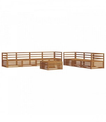 vidaXL Outdoor Sofa Set 8 pcs 7-Seaters Natural Solid Acacia Wood