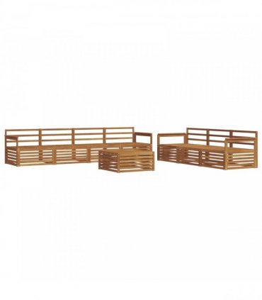 vidaXL Outdoor Sofa Set 8 pcs 7-Seaters Natural Solid Acacia Wood