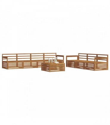 vidaXL Outdoor Sofa Set 8 pcs 7-Seaters Natural Solid Acacia Wood