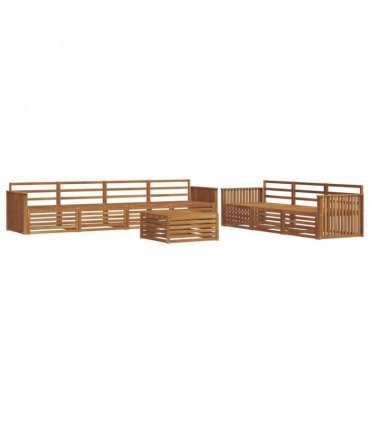 vidaXL Outdoor Sofa Set 8 pcs 7-Seaters Natural Solid Acacia Wood