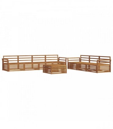 vidaXL Outdoor Sofa Set 8 pcs 7-Seaters Natural Solid Acacia Wood