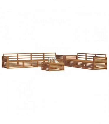 vidaXL Outdoor Sofa Set 8 pcs 7-Seaters Natural Solid Acacia Wood