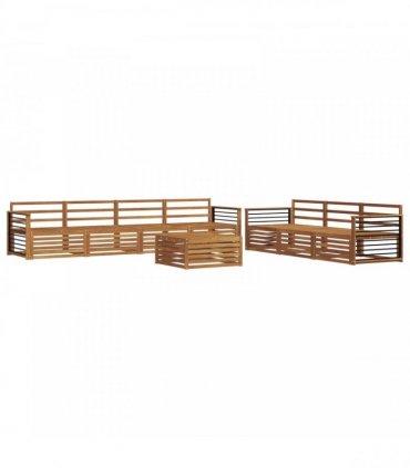 vidaXL Outdoor Sofa Set 8 pcs 7-Seaters Natural Solid Acacia Wood