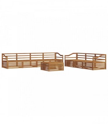 vidaXL Outdoor Sofa Set 8 pcs 7-Seaters Natural Solid Acacia Wood