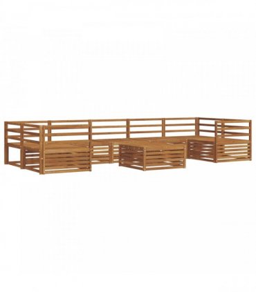 vidaXL Outdoor Sofa Set 8 pcs 7-Seaters Natural Solid Acacia Wood