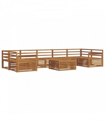 vidaXL Outdoor Sofa Set 8 pcs 7-Seaters Natural Solid Acacia Wood