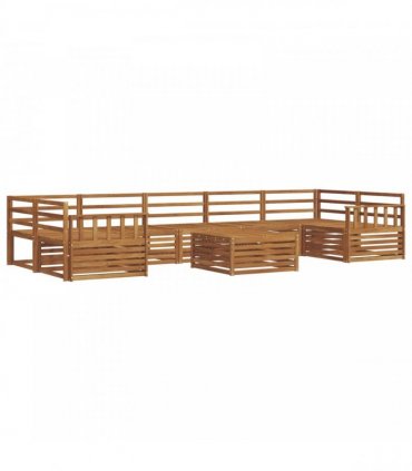 vidaXL Outdoor Sofa Set 8 pcs 7-Seaters Natural Solid Acacia Wood