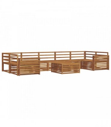 vidaXL Outdoor Sofa Set 8 pcs 7-Seaters Natural Solid Acacia Wood