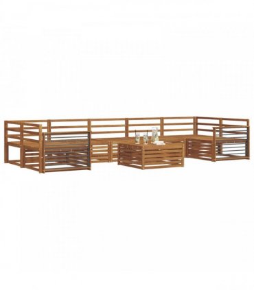 vidaXL Outdoor Sofa Set 8 pcs 7-Seaters Natural Solid Acacia Wood