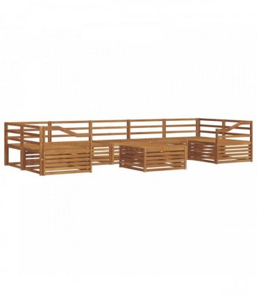 vidaXL Outdoor Sofa Set 8 pcs 7-Seaters Natural Solid Acacia Wood