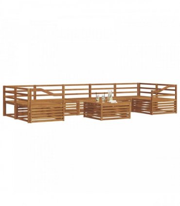 vidaXL Outdoor Sofa Set 8 pcs 7-Seaters Natural Solid Acacia Wood