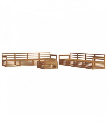vidaXL Outdoor Sofa Set 9 pcs 8-Seaters Natural Solid Acacia Wood