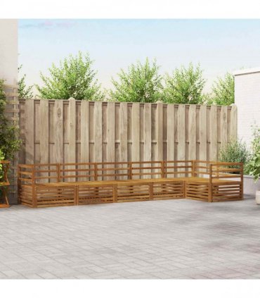 vidaXL Outdoor Sofa Set 6 pcs 6-Seaters Natural Solid Acacia Wood